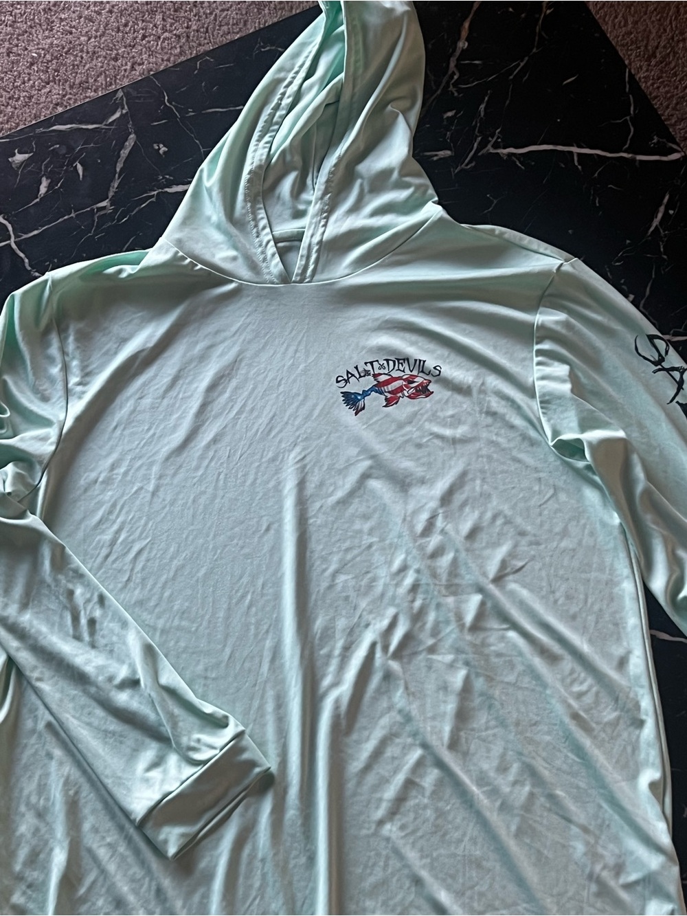 Men's Mint Hooded Swim Rash Guard